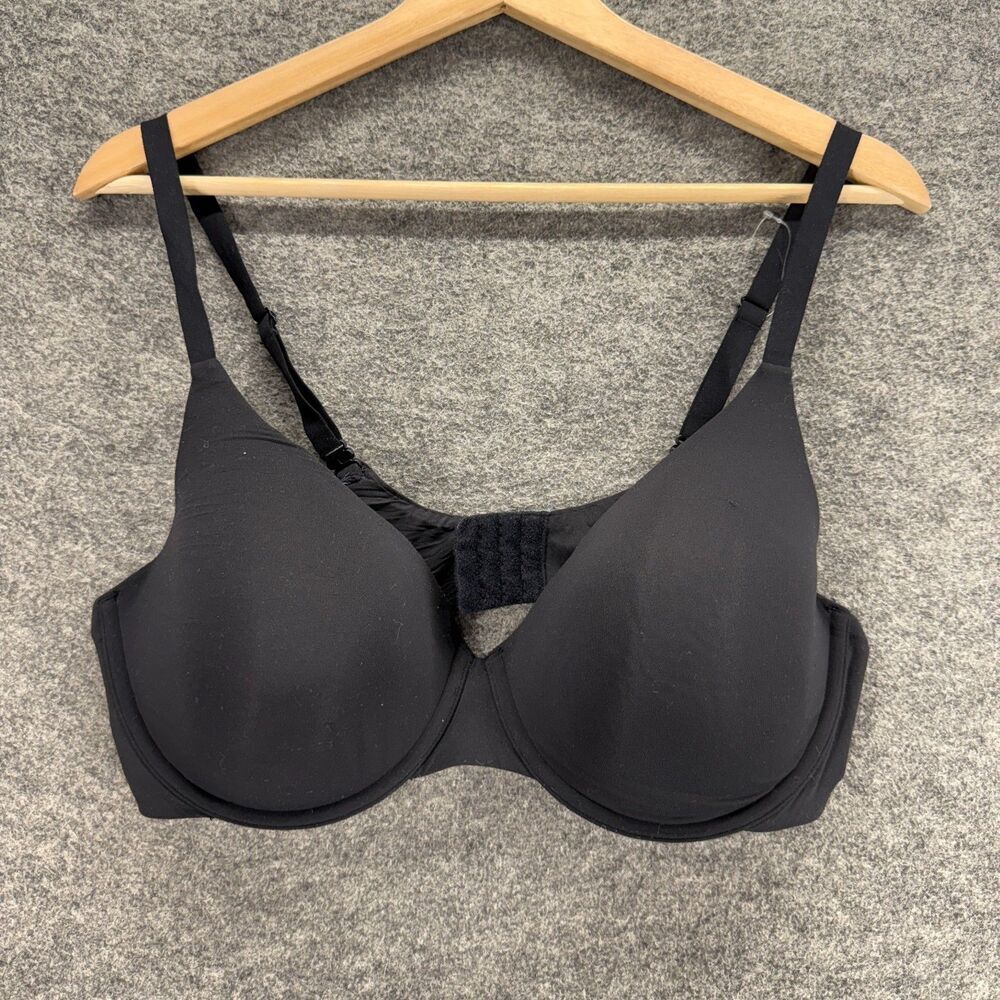 Nueskin Bralette Bra Women 40DD Black Push Up Opaque Underwired Hook & Eye